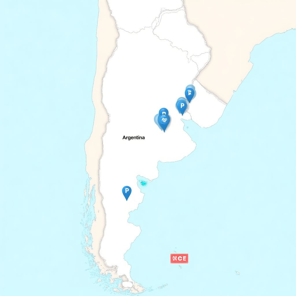 Mapa de estaciones YPF en Argentina